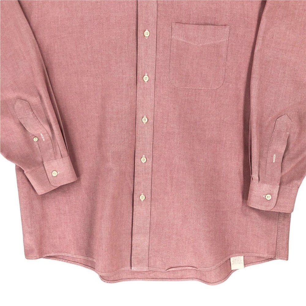 LL Bean Mens Shirt 16 1/2 - 32 Brick Button Down Collared Long Sleeve Pocket EUC - Picture 3 of 12